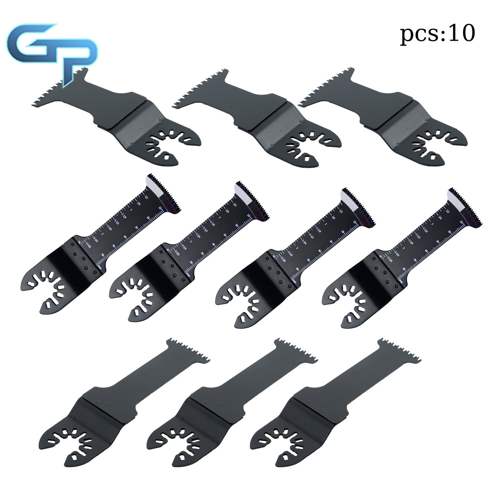 10 pieces Japanese Tooth Extended Oscillating Blades Multi Tool Blades Kit