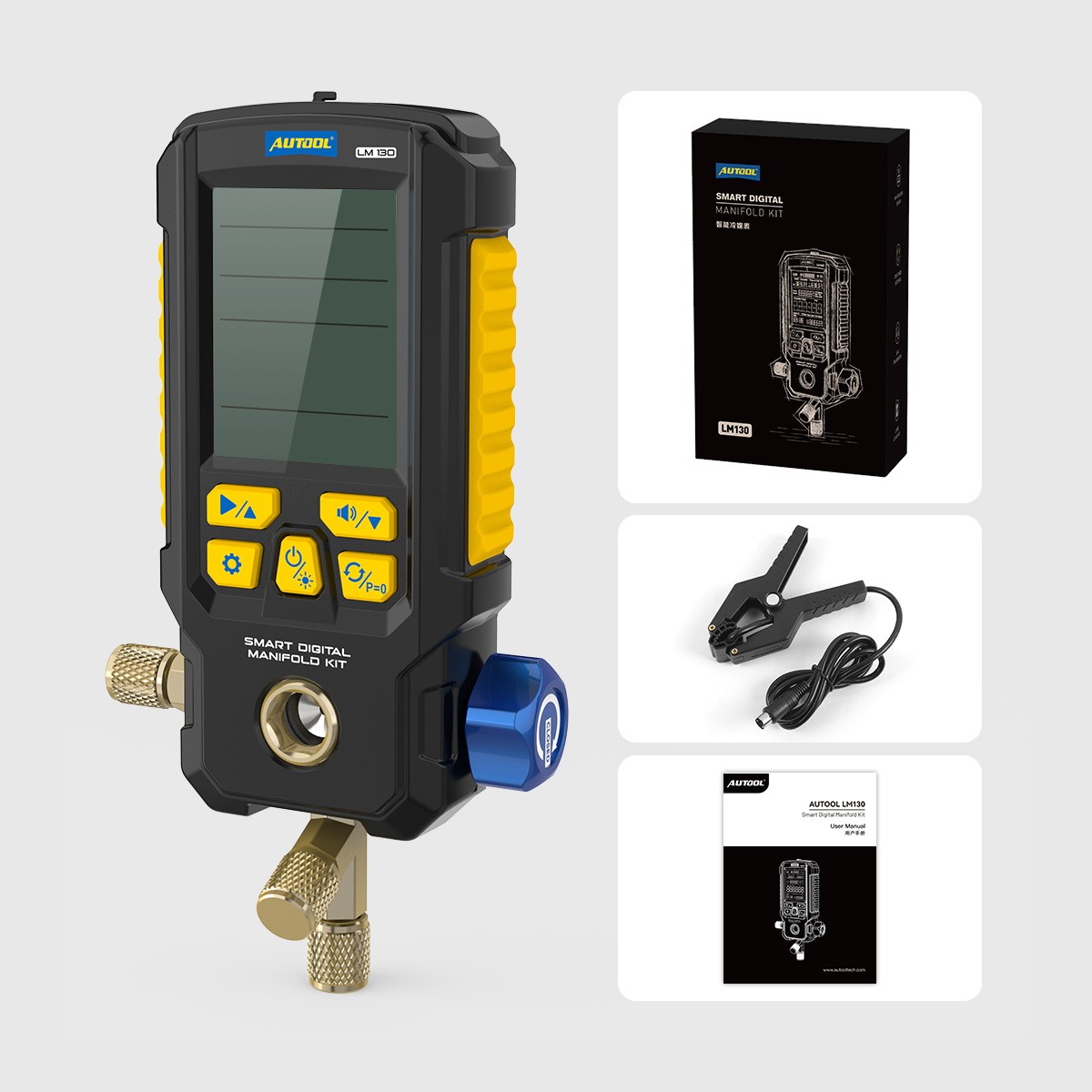 Digital HVAC Refrigeration A/C Manifold Gauge Evacuation Pressure Leak Detector