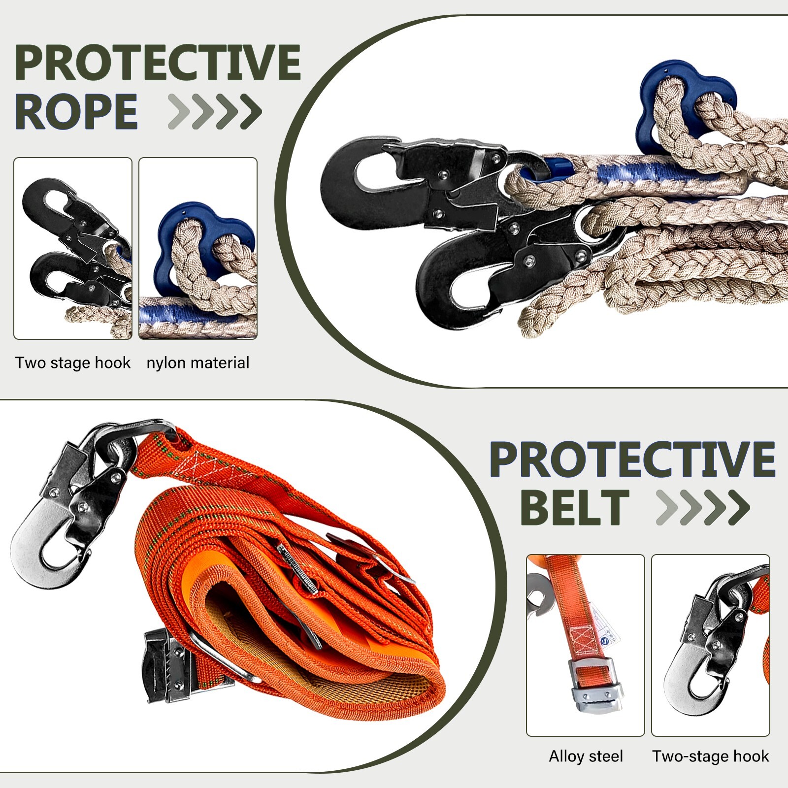 Tree Climbing Spikes Adjustable Height Pole Tree Climbing Spurs Steel w/2 Gear
