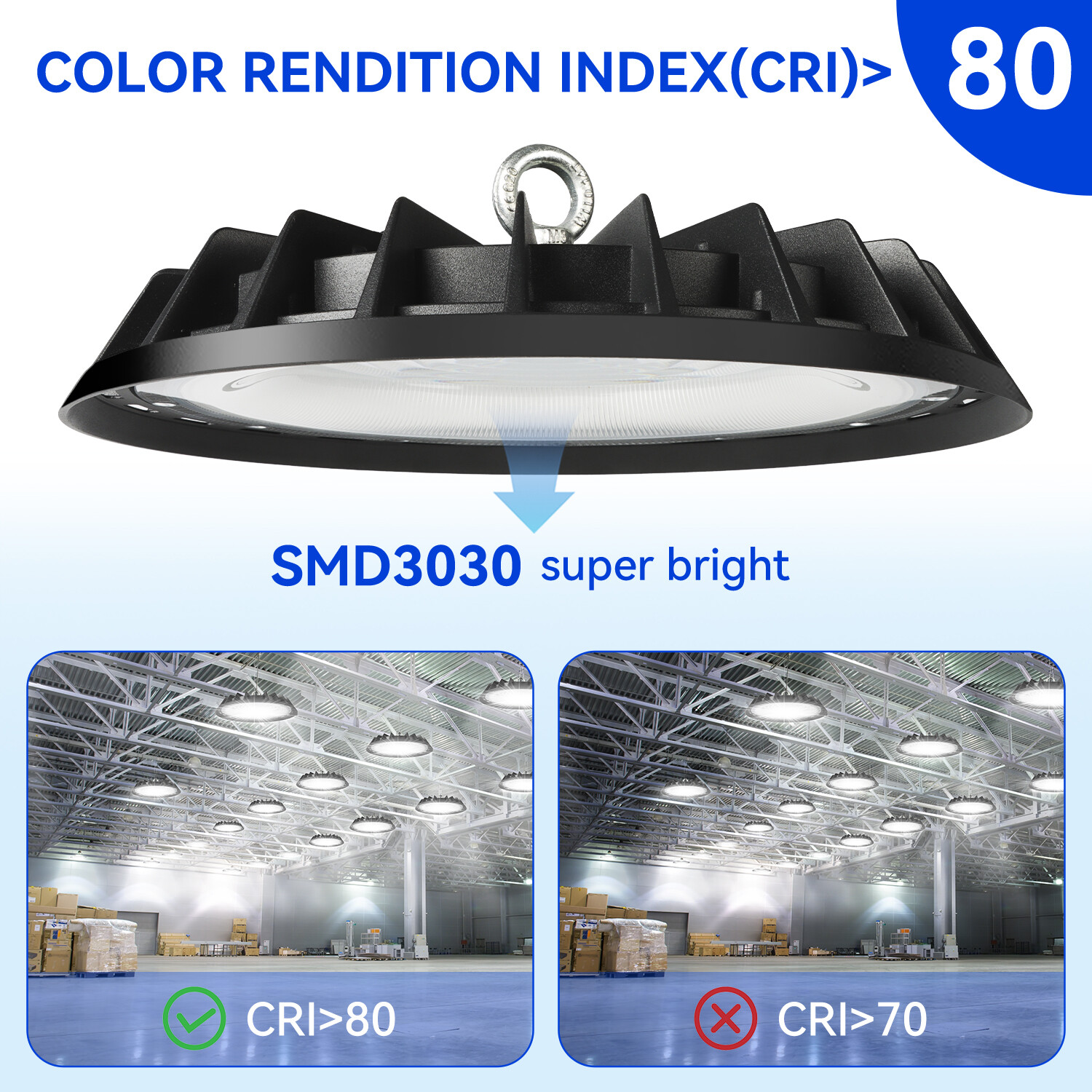500W Led High Bay Light Commercial Industrial Warehouse Shop Light with US Plug
