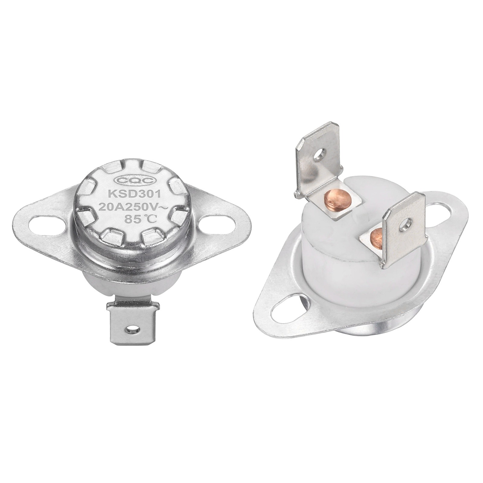 2Pcs KSD301 Thermostat 85°C/185°F 20A 250V Normally Closed N.C Switch, Ceramic
