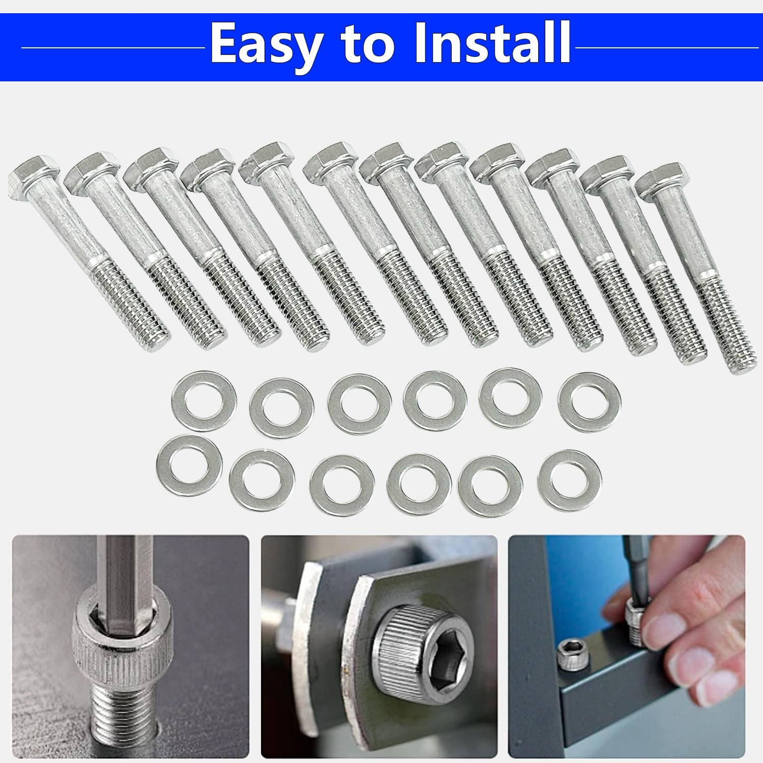 Stainless Steel Hex Bolt Kit for Ford 260 289 302 Engines – 228 Pcs Nuts & Bolts