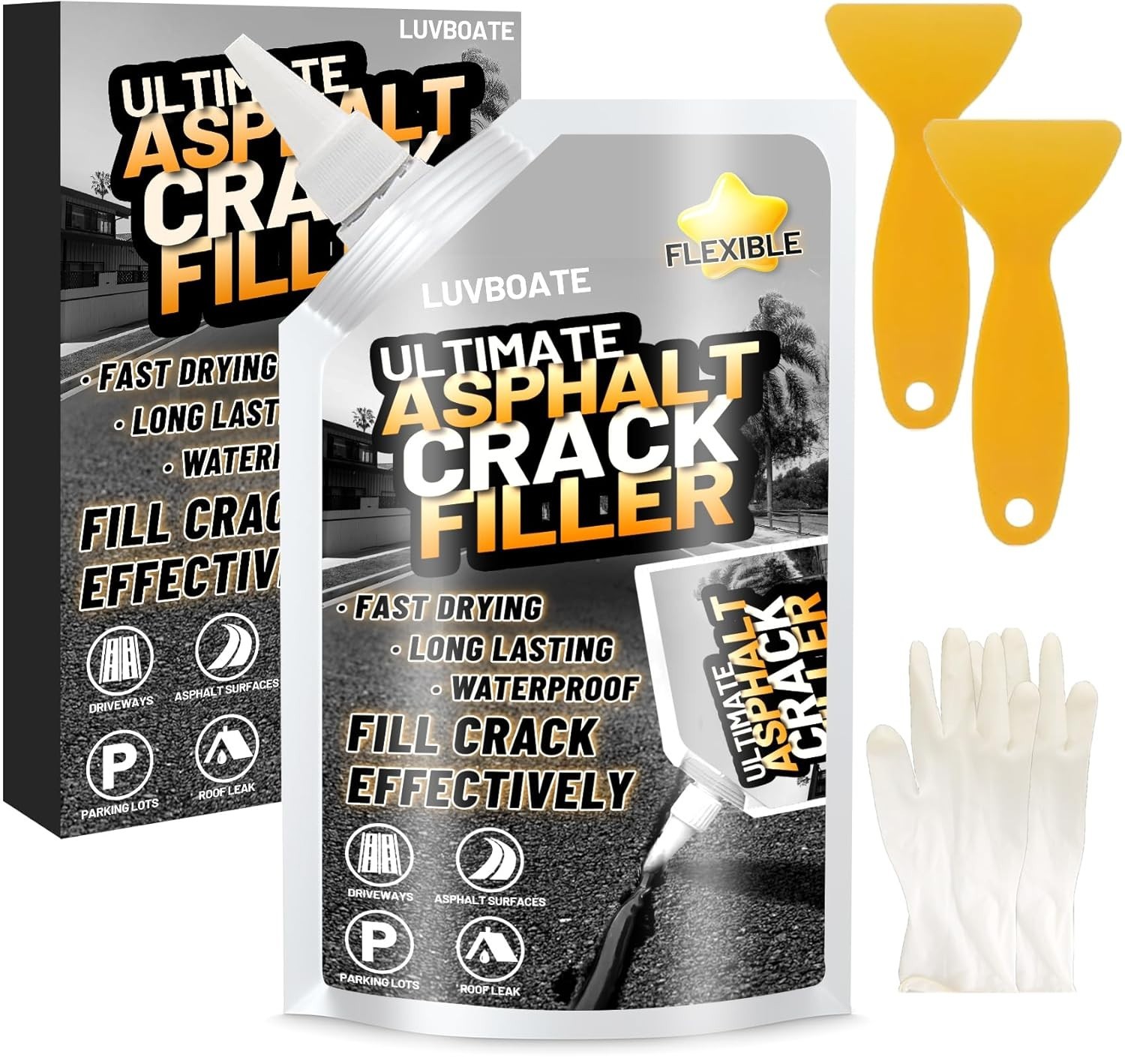 Asphalt Crack Filler 24.7oz Self Leveling Waterproof Driveway Sealant