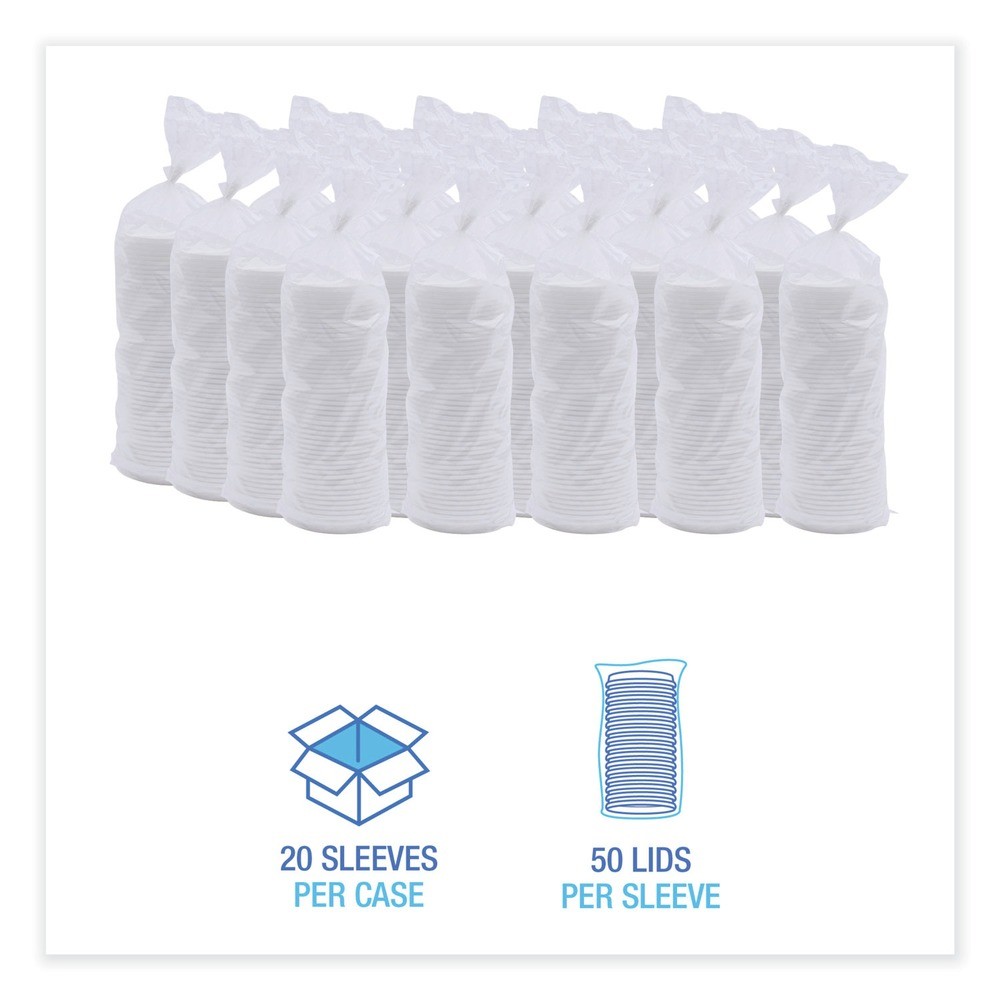 Boardwalk DEERHLIDW Plastic Lids for 10 – 16 oz. Hot Cups – WHT (1000/Carton)New