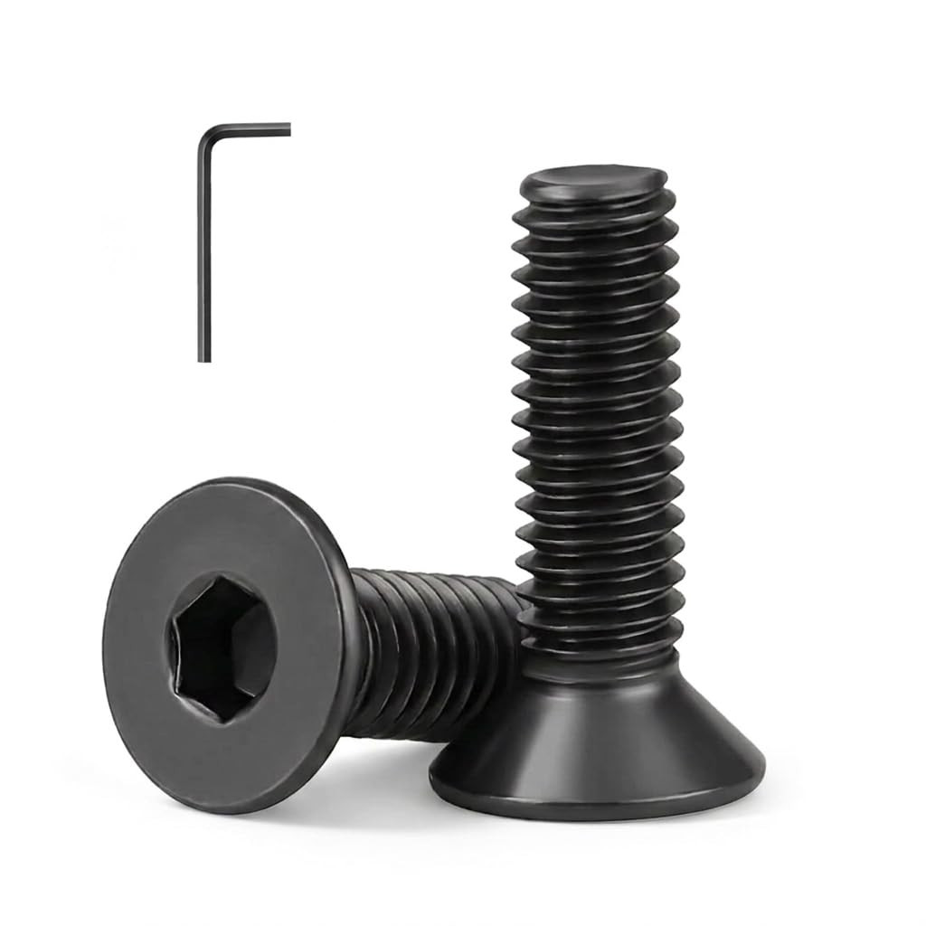 M4 X 6Mm (50 Pack) Flat Head Hex Socket Cap Screws Bolts Countersunk Bolts, Hex