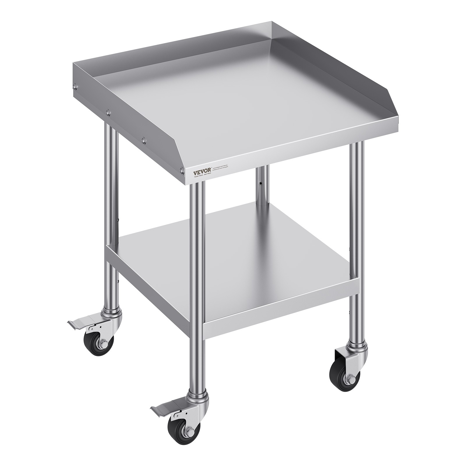 VEVOR Stainless Steel Work Table 24″x24″ Commercial Food Prep Table W/ 4 Casters