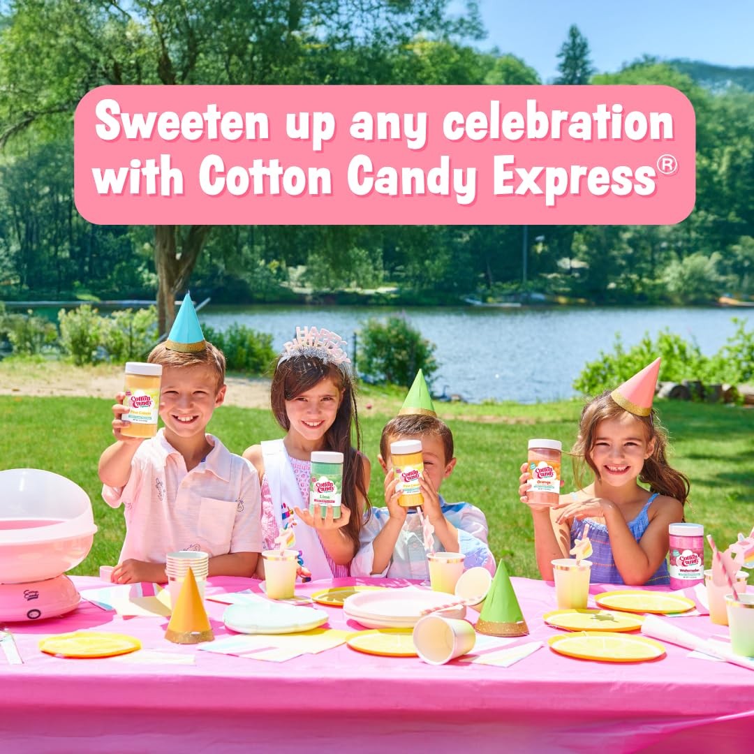 Cotton Candy Express Floss Sugar Variety Pack with 5 – 11oz Plastic Jars of Lime