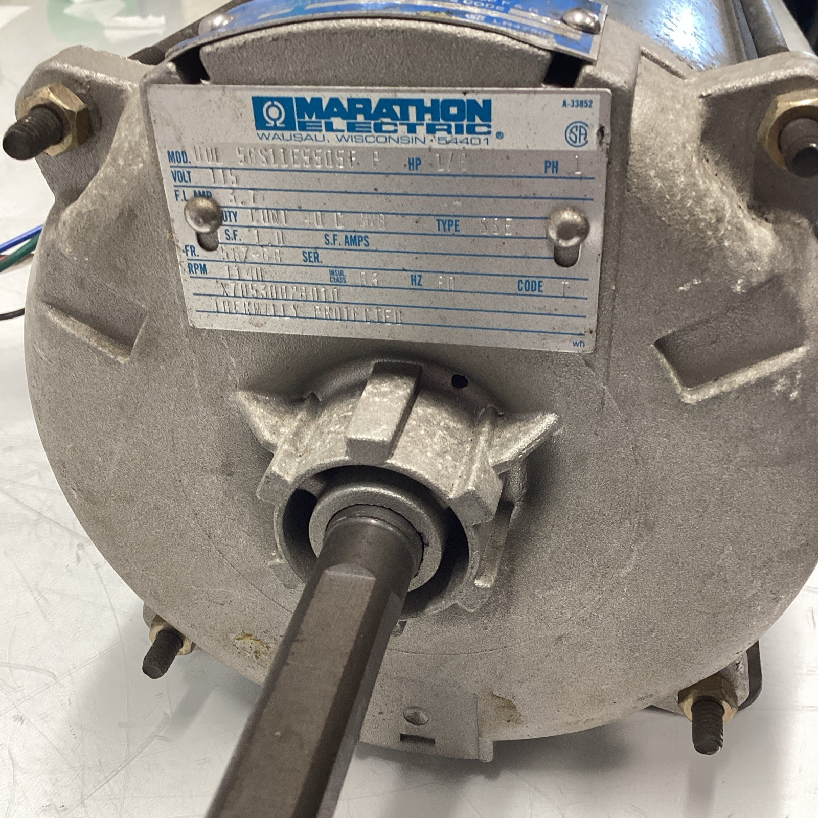 Marathon Electric Explosion Proof Motor 1/6 HP 56S11E5505F P T-220S