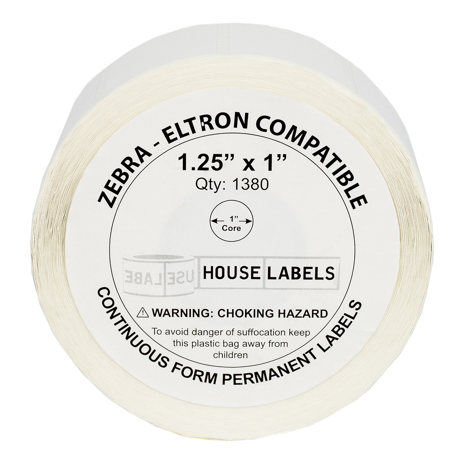 ZEBRA / ELTRON 1.25×1 (1-1/4″ x 1″) Direct Thermal Labels – (1) Roll of 1380