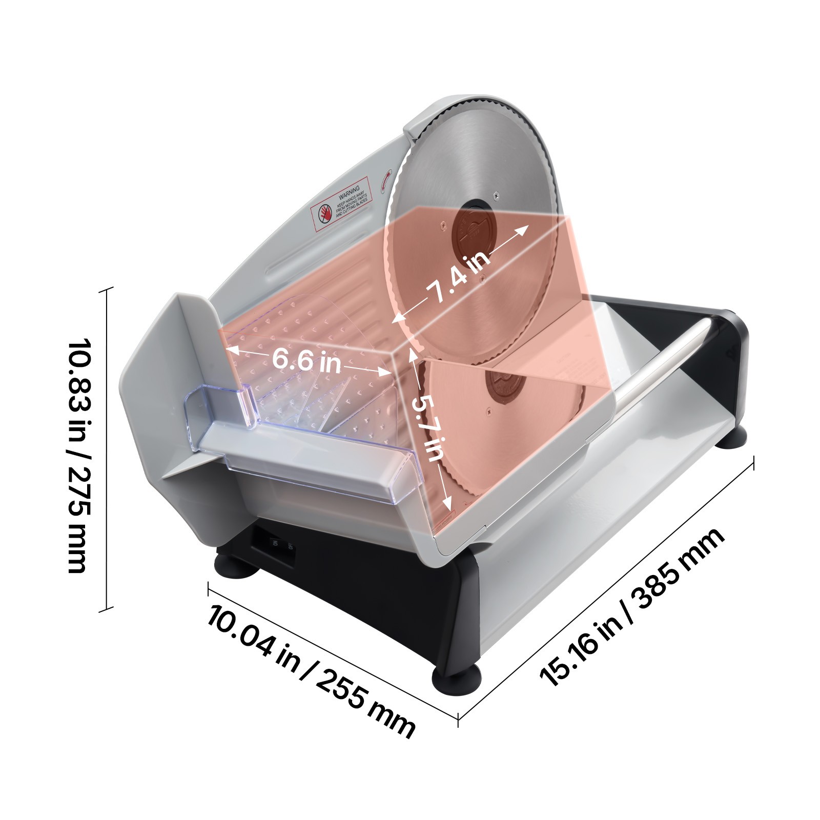 Uimoso Electric Meat Slicer Machine 200W with 7.5-Inch Blade for Home Use
