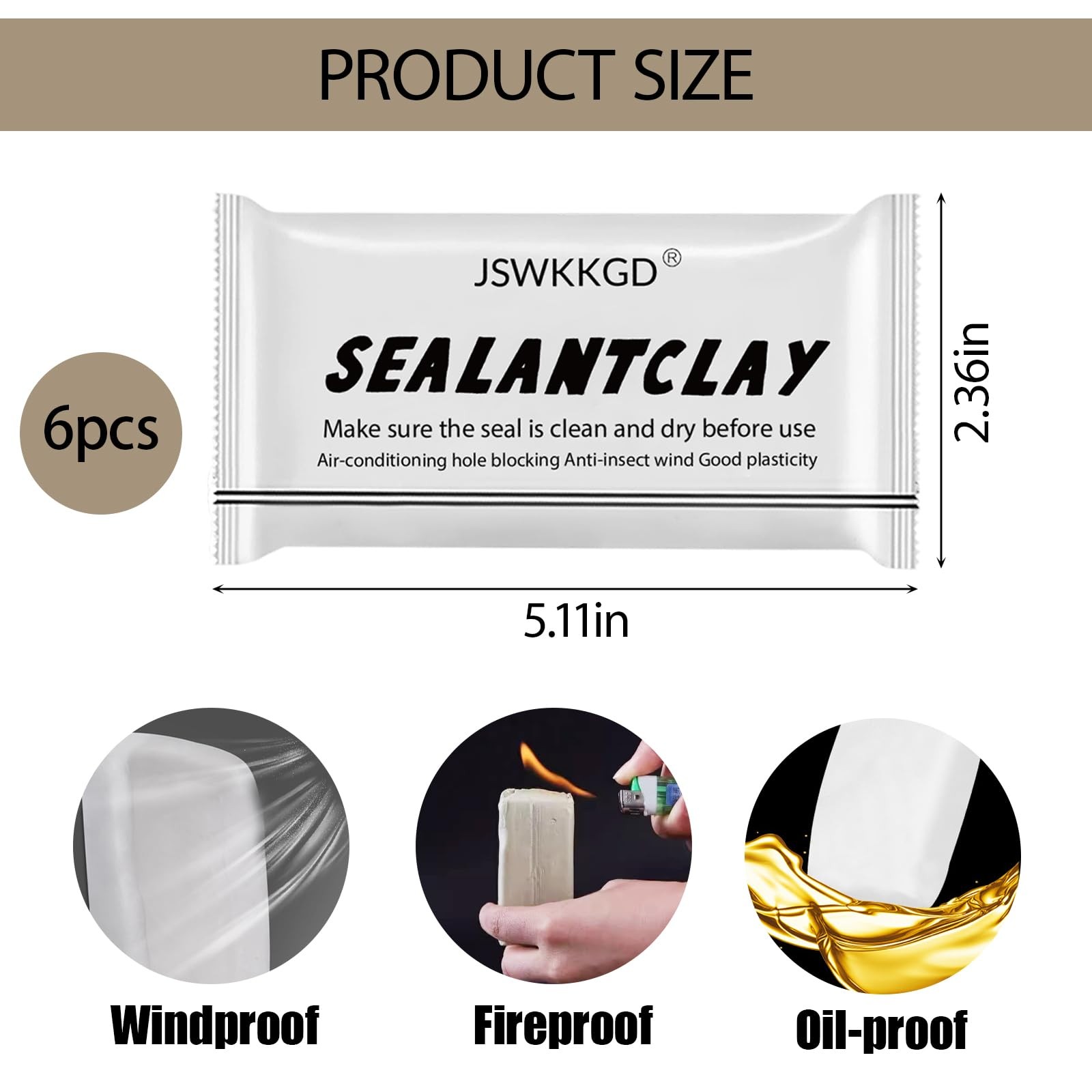 6Pack 2026 Upgraded Sealant Mastic, Fast Drying Repair Sealant Clay, Quick Me…