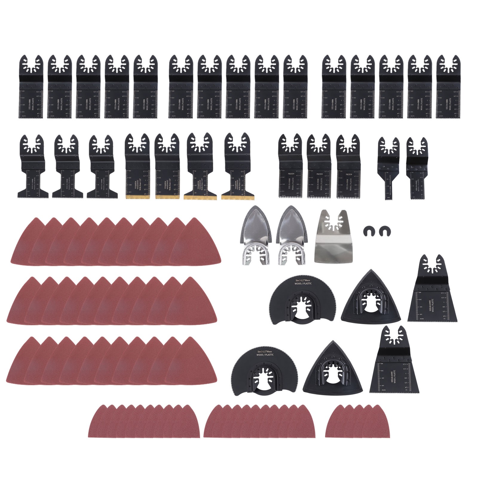 98 Pcs Oscillating Multi Tool Blades Cutting and Sandpaper Oscillating Tool Kit
