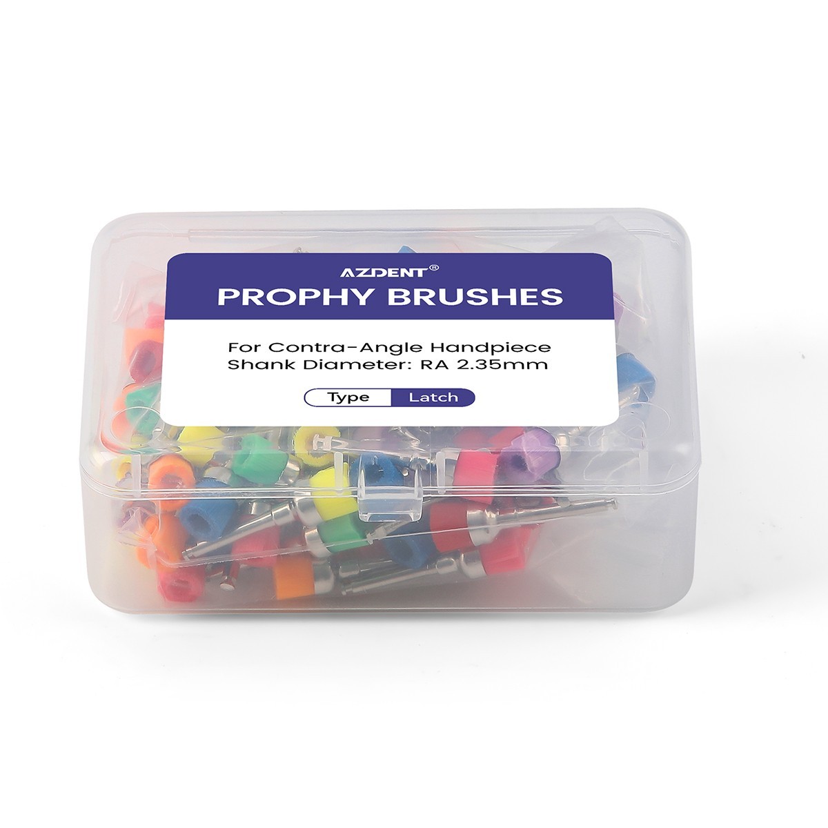 100pcs Dental Nylon Colored Soft Bowl Polishing Flat Tapere Prophy Brushes Latch