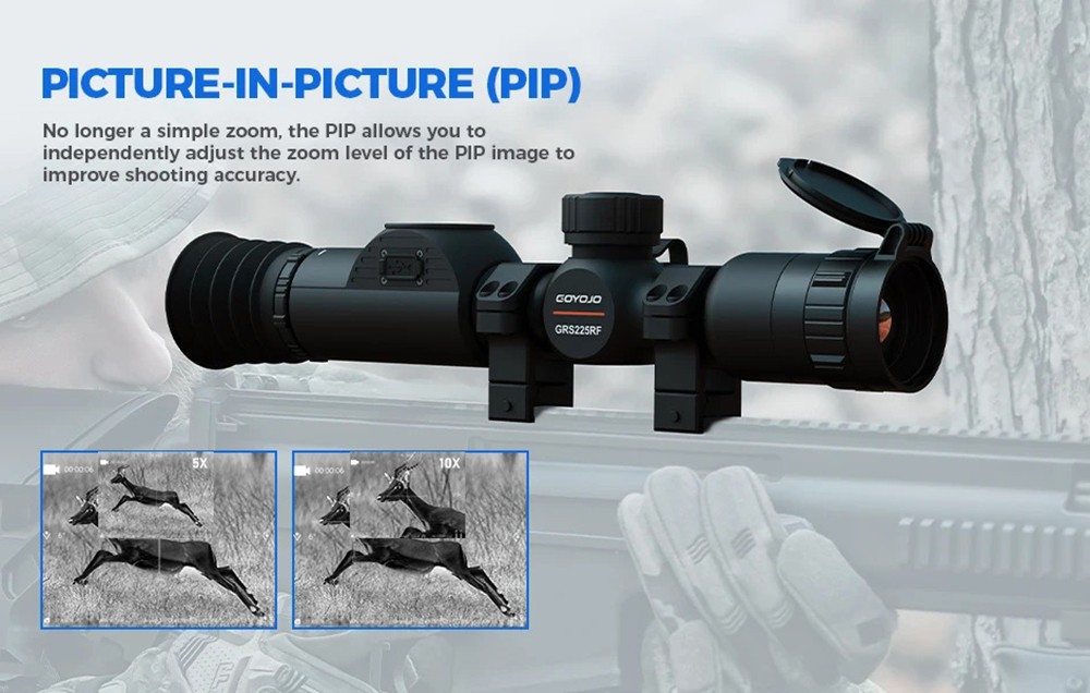 GRS225RF Thermal Night Vision Rifle Scope 1x-8x Zoom 25MM Lens One-Shot Zeroing