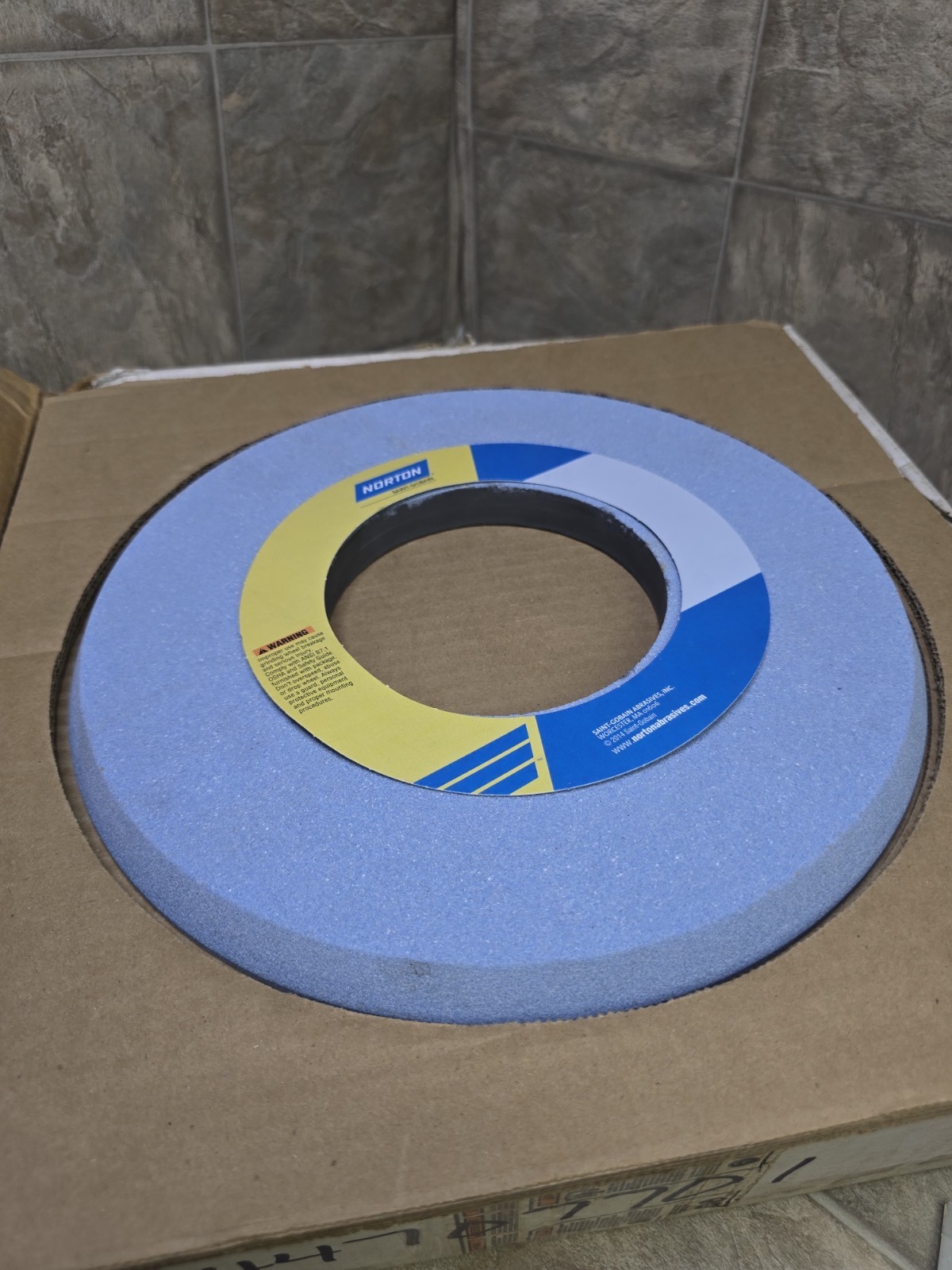 Norton Grinding Wheel 12″x3/4″x5″ 5SG80 FACE M FROM SIDE A BLUEPRINT 109540393