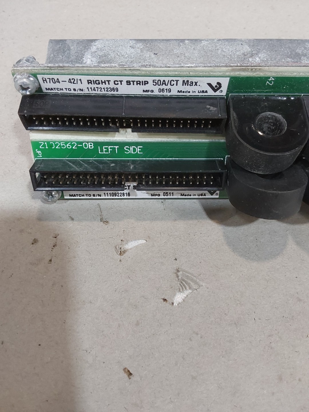 Veris Branch Circuit Current Monitoring L&R CT Strip H704-42/1 50A/CT Used