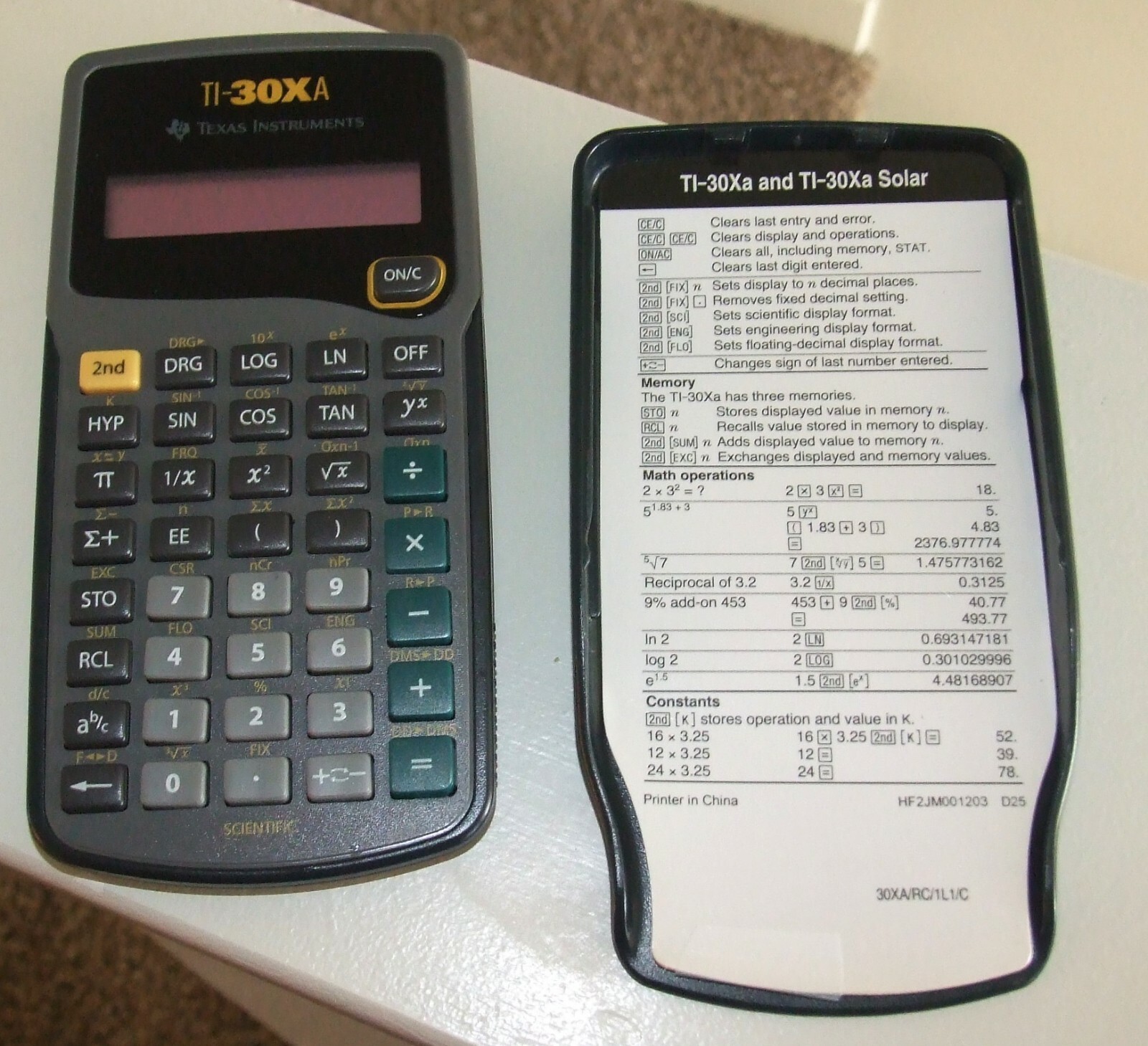 Texas Instruments TI-30XA Handheld Scientific Calculator