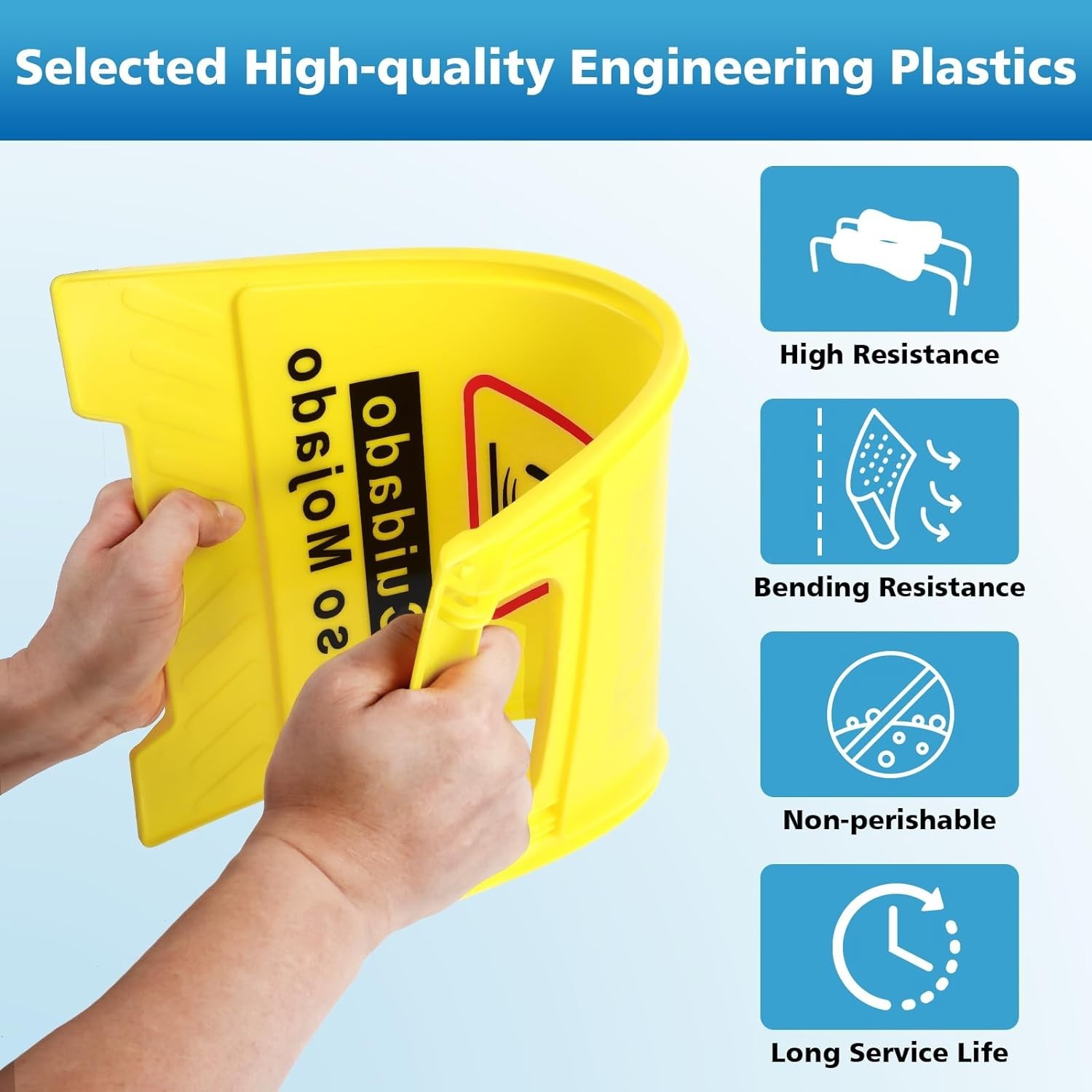1-Pack Caution Wet Floor Sign,17.5″ Height,Bright Yellow Double-Sided Folding…