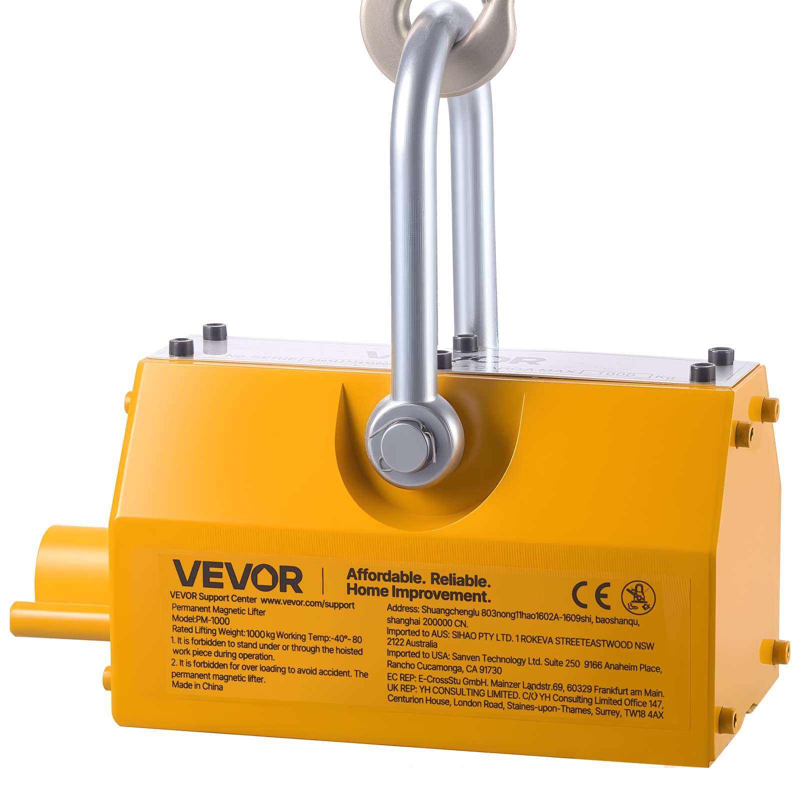 VEVOR Permanent Magnetic Lifter Lifting Magnet 2200 lbs Pulling Capacity N42