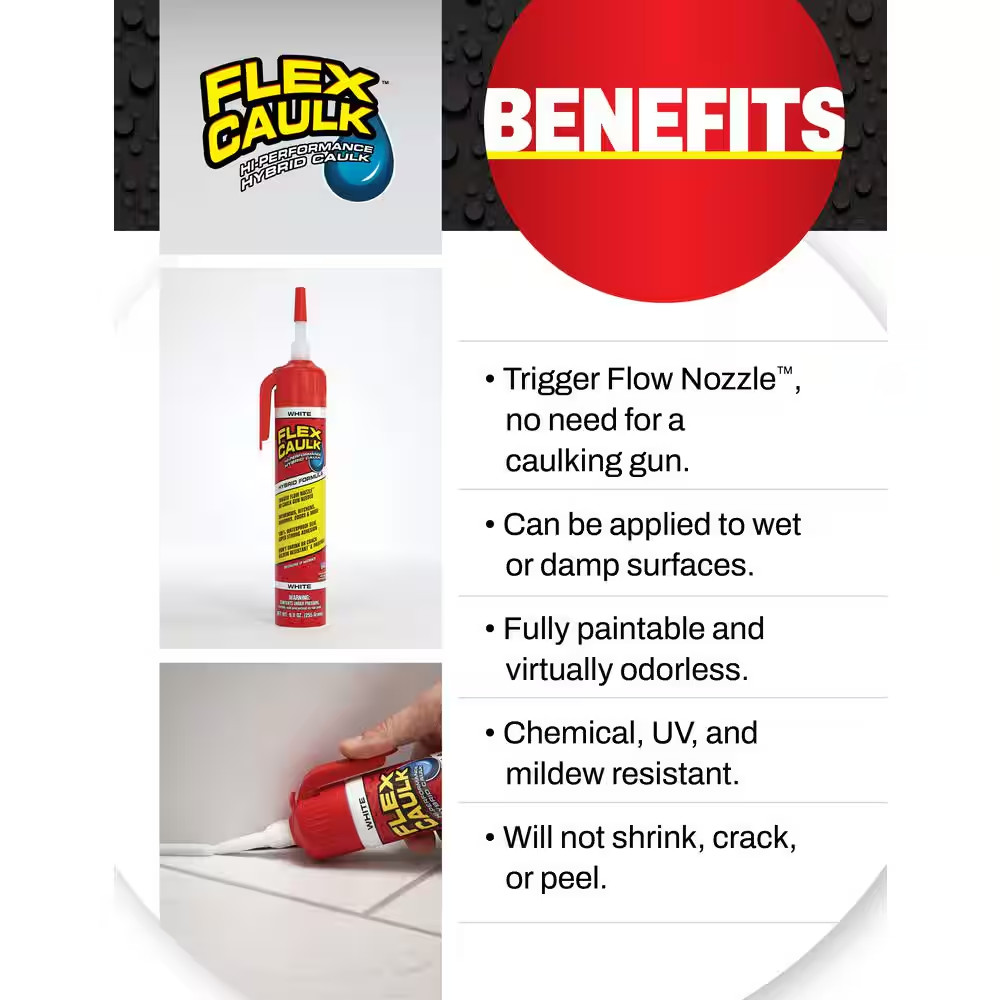 Flex Seal Family of Products Flex Caulk White Polymer Advanced Hybrid Polymer