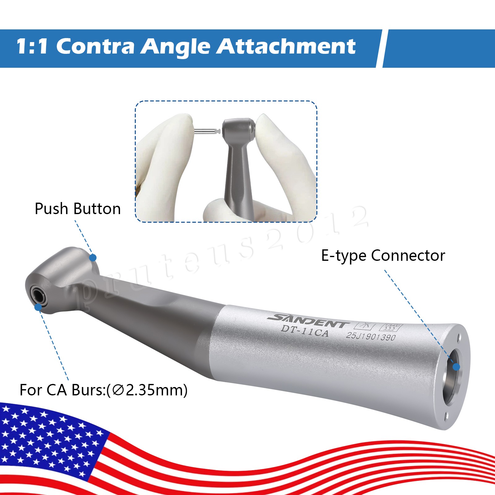 Dental Ring LED Integrate E-generator High &Low Speed Handpiece 4 Holes Turbine