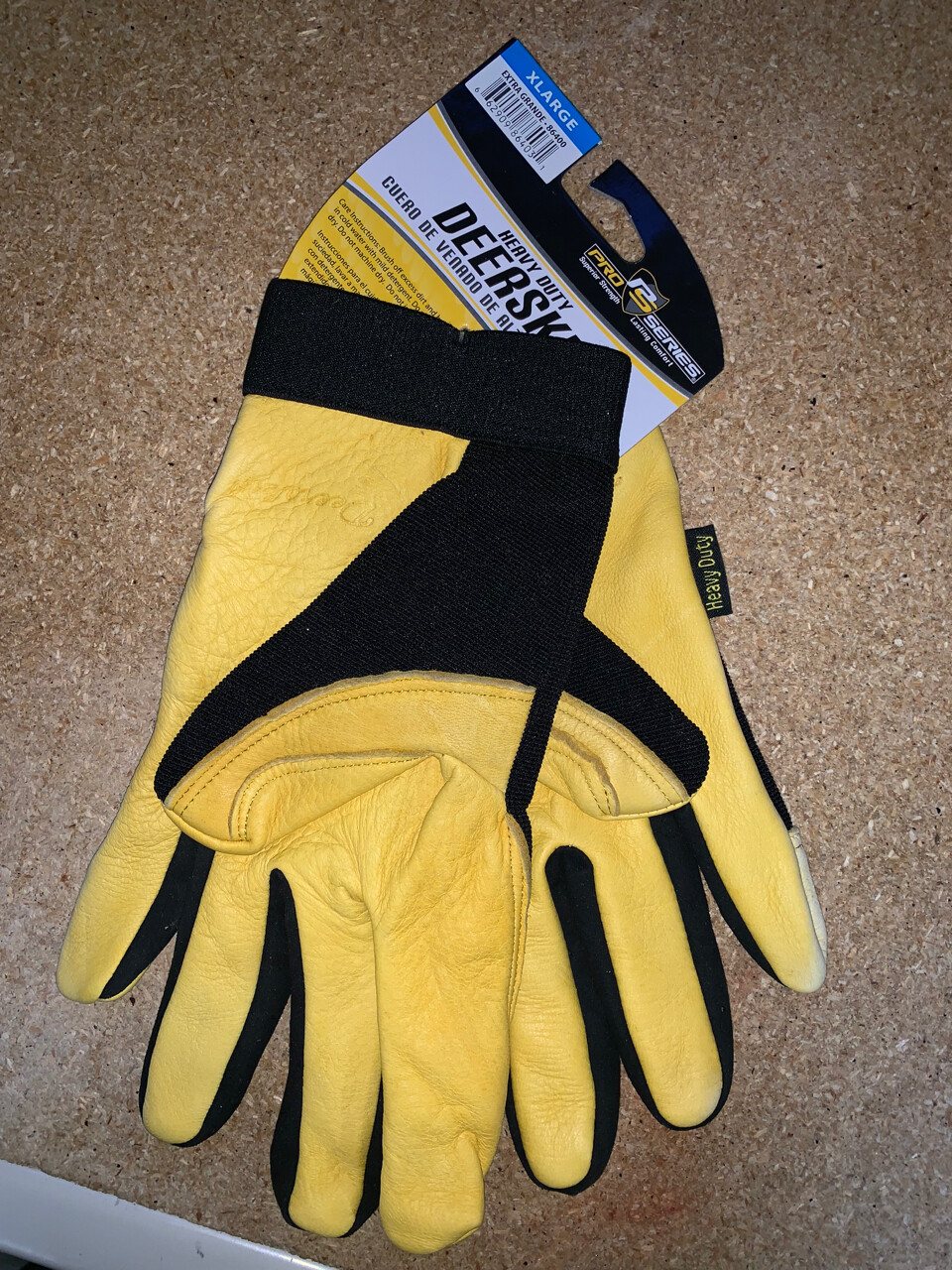 TWO PAIR of Heavy Duty Grain Deerskin / Spandex Back Gloves – 86400 X-Large