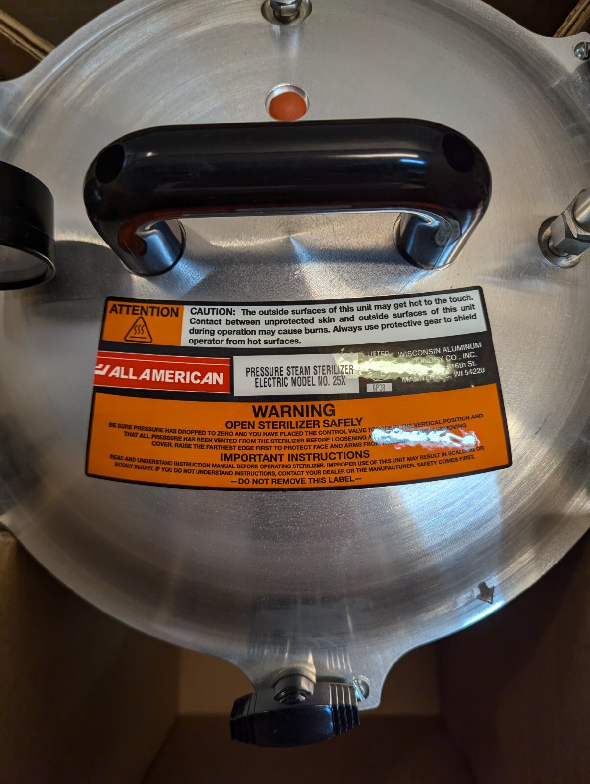 All American Pressure Steam Sterilizer 25X 120 Volt Steroclave 25 Quart