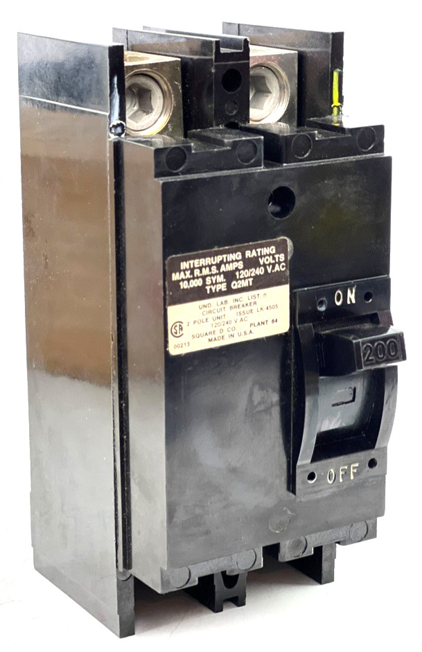 Square D Q2M2200MT 200 Amp 2 Pole Circuit Breaker Type Q2MT 240V 2P 200A — NICE