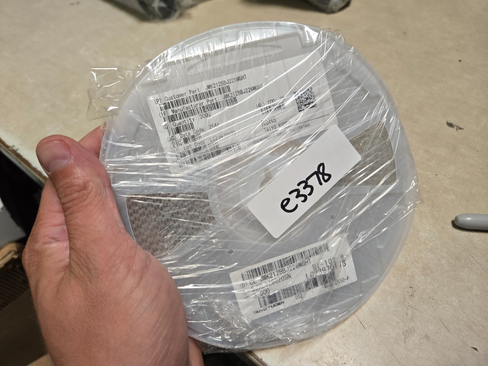 Reel of 3000 JMK212BBJ226MGHT Ceramic Capacitor 20% 22UF 6.3V X5R 0805