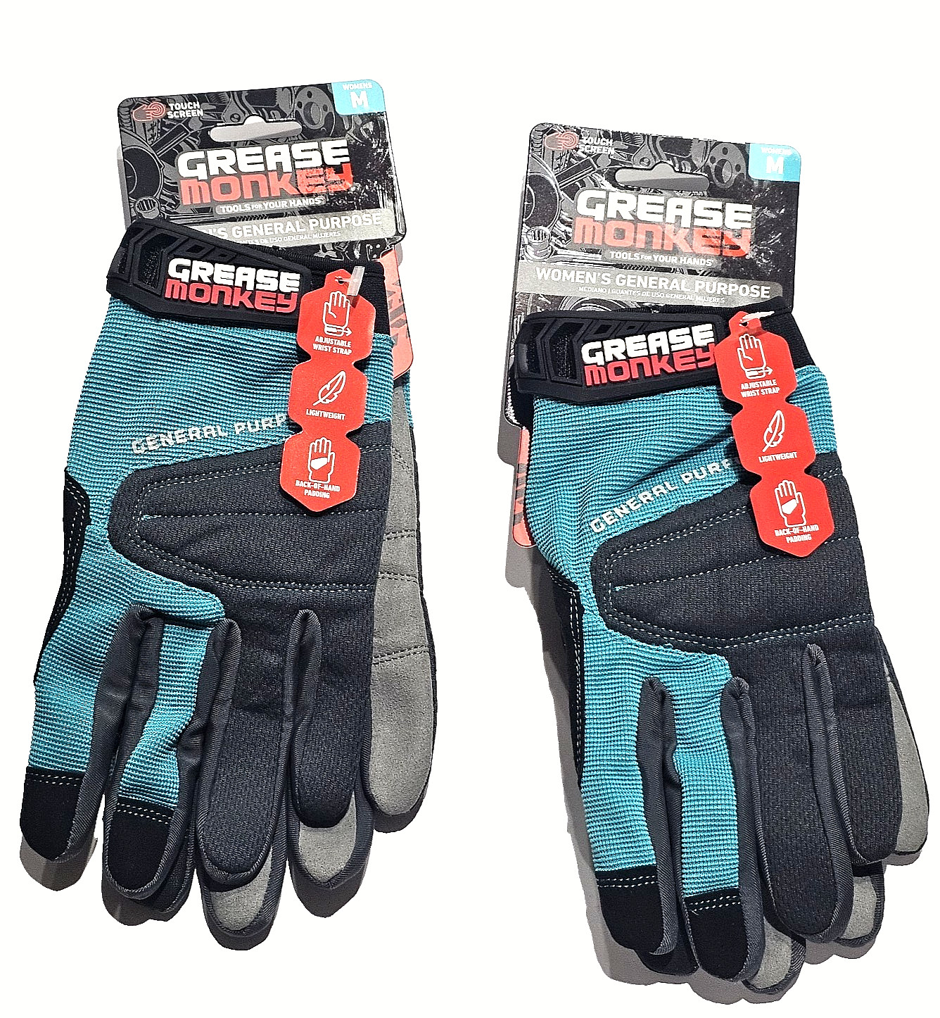 2 Pack Grease Monkey Gloves Womens Medium General Purpose Tools For Your Hands