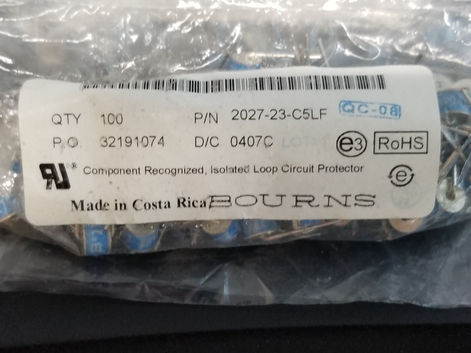 (1x) 2027-23-C5LF BOURNS GDT 230V 10KA 2 POLE TH