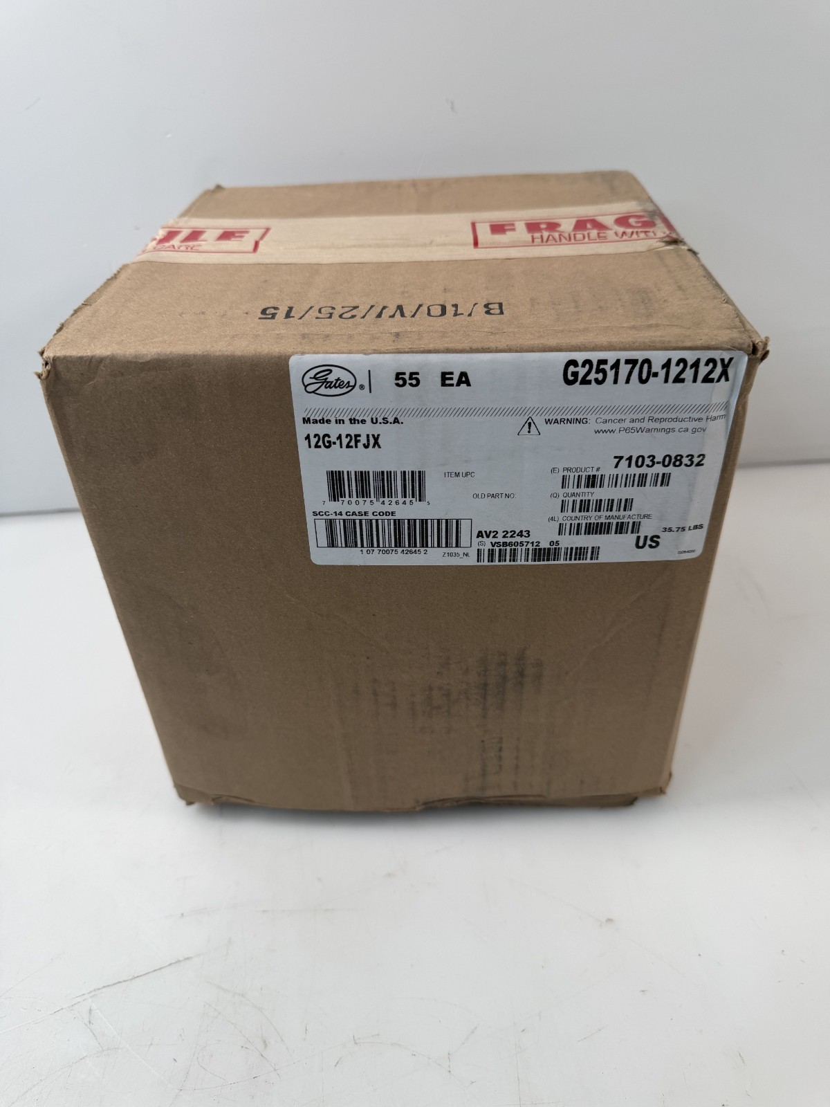Gates G25170-1212X Female JIC 37 Swivel Hydraulic Fitting 12G-12FJX | Box of 55