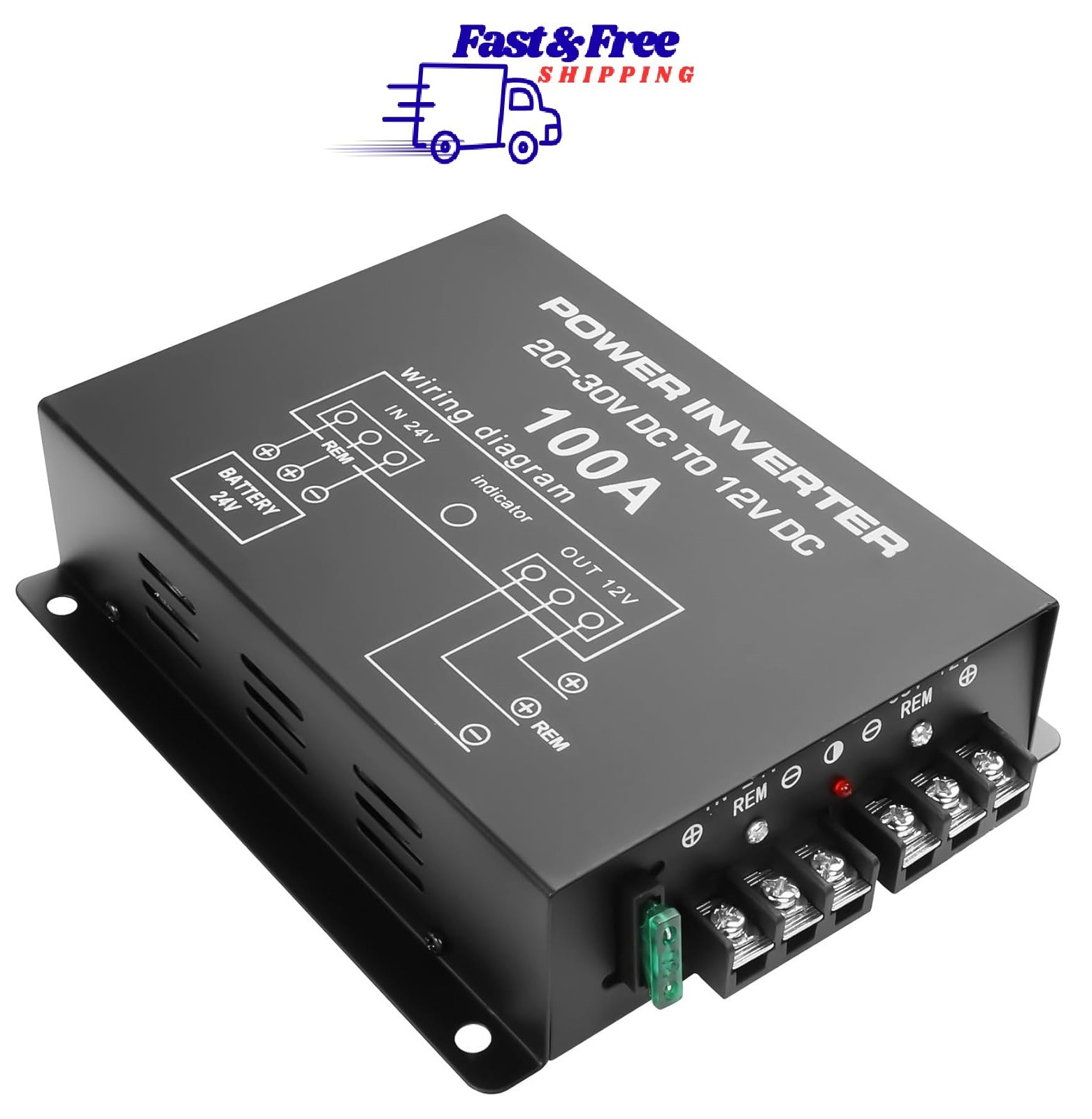 24V to 12V DC Step-Down Converter 100A 1200W for Car Truck Vehicle
