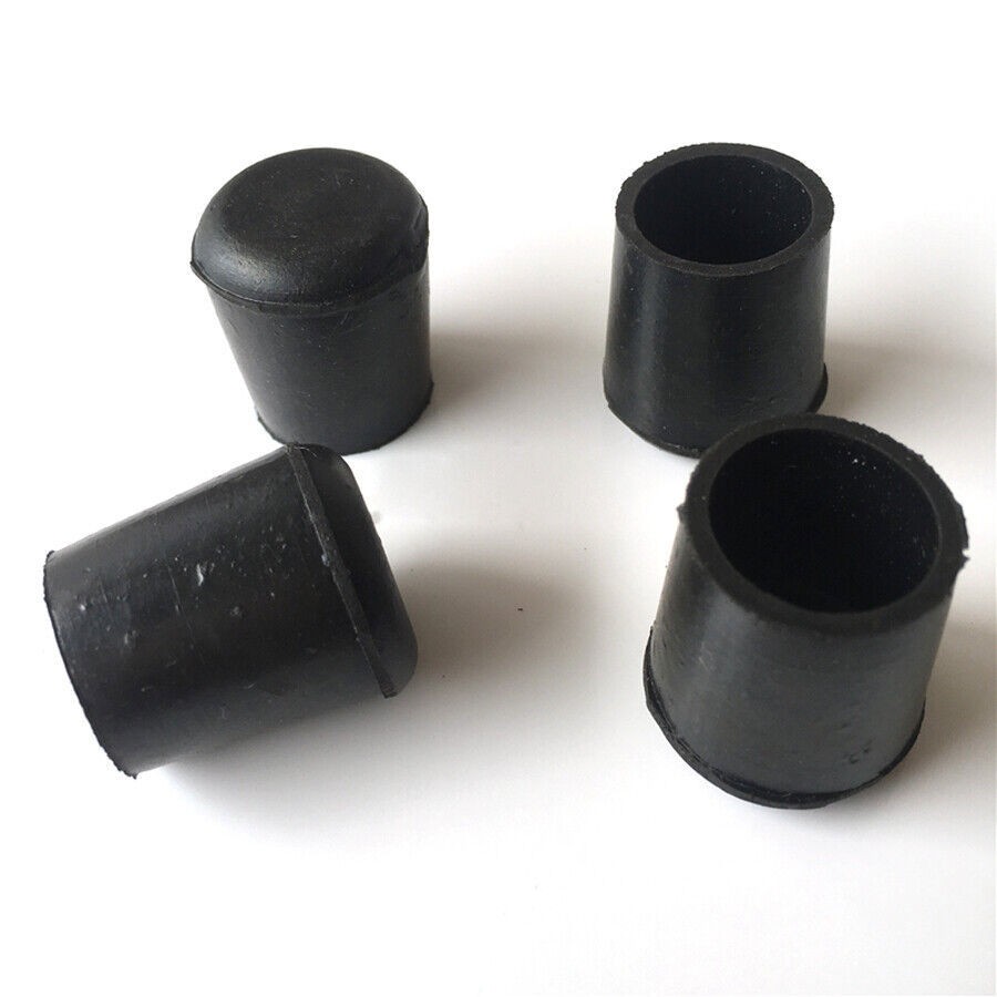Rubber Chair Leg Caps for 10-45mm Pipes, Black – Non-Slip & Protection