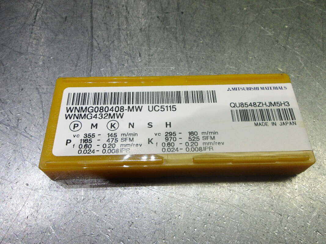 Mitsubishi Carbide Inserts QTy10 WNMG432MW/WNMG080408-MW UC5115 (LOC586)
