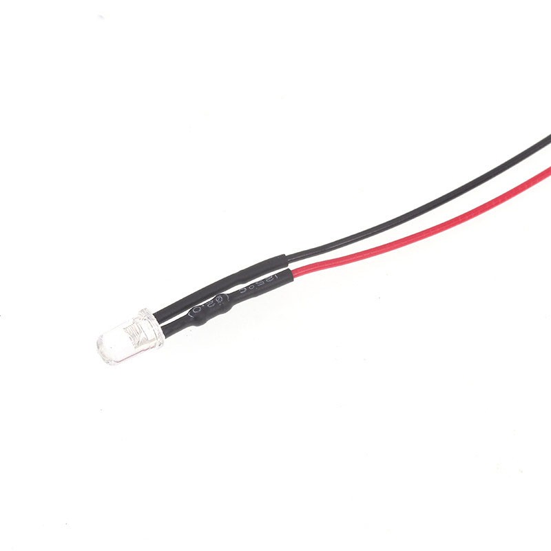 3mm/5mm Small LED Bulb Emitting Diode Lamp Bead 5V-12V with 20cm Pre-wired Cable