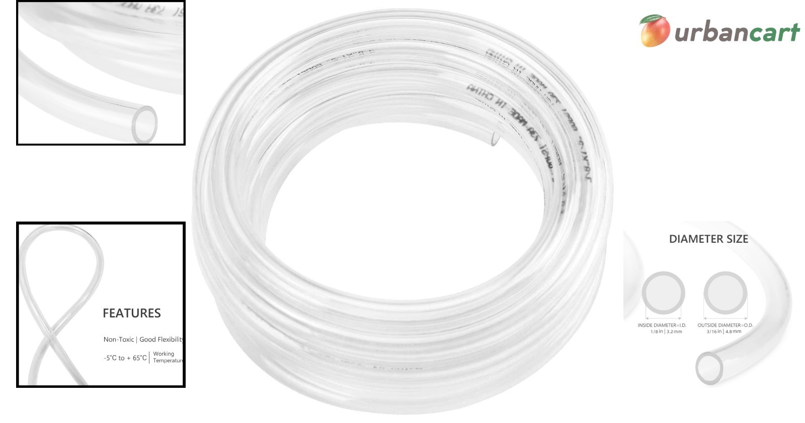 10ft Clear PVC Tubing – Flexible, BPA-Free, UV & Chemical Resistant