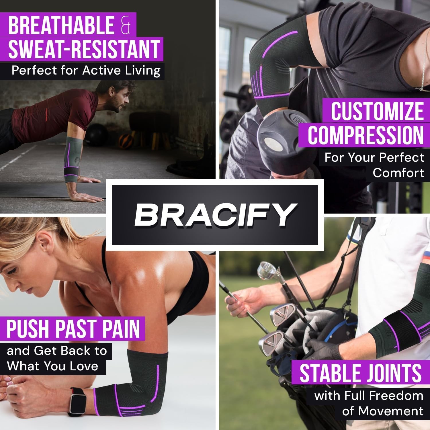 Tennis Elbow Brace for Women & Men, Fitness and Everyday Use (Large)