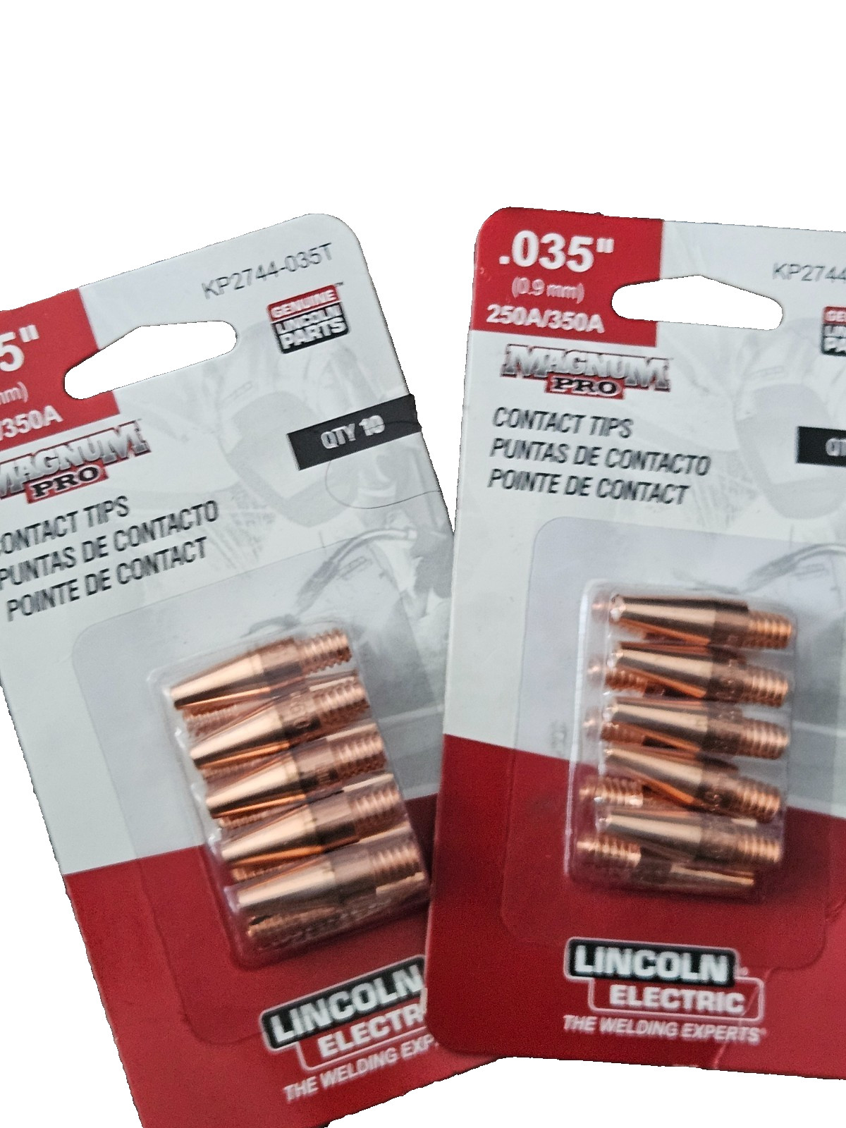 Lincoln Magnum Pro contact tip KP2744-035T for use with Magnum Pro MIG gun 100L