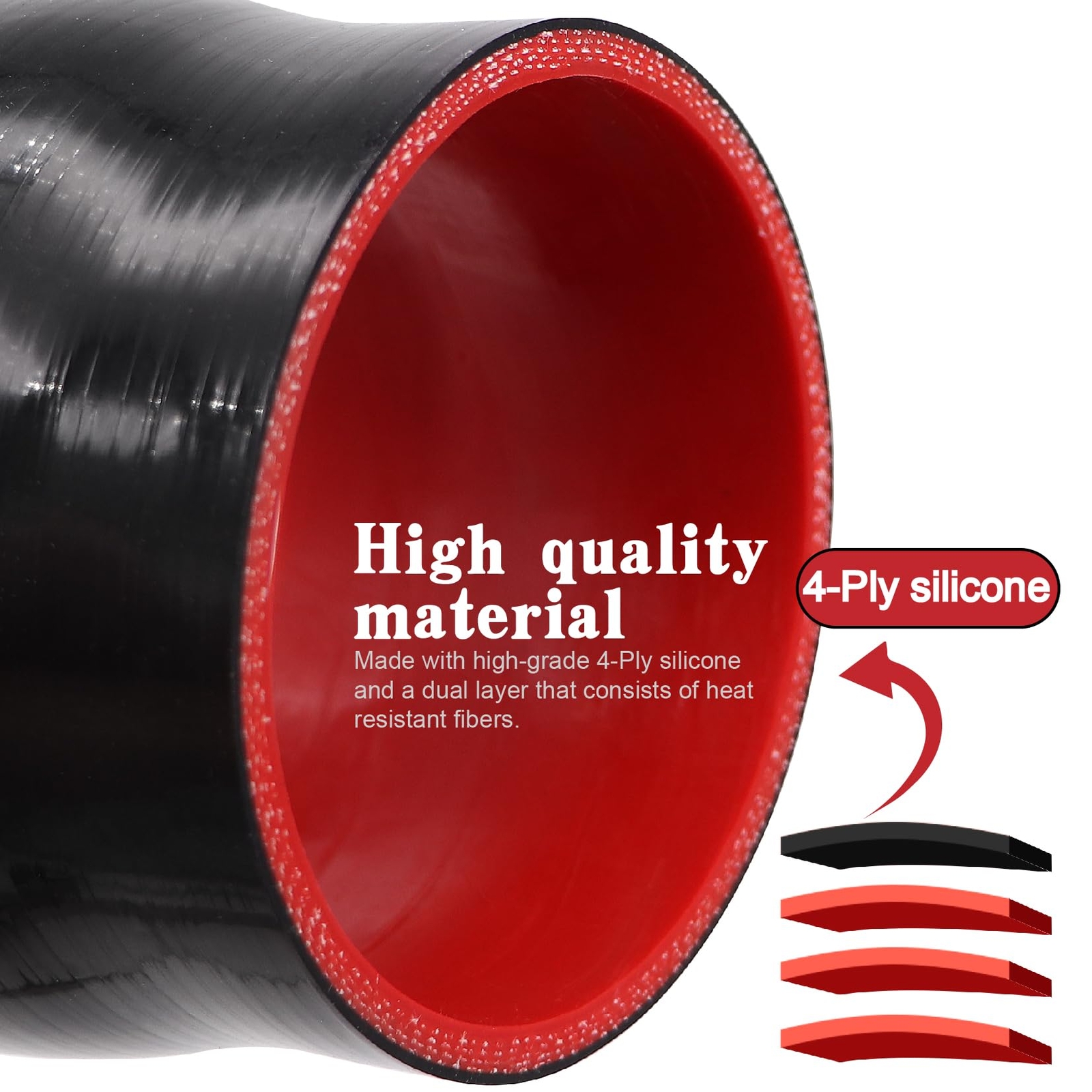 Straight Reducer Coupler Silicone Hose ID 4-inch to 4-1/2inch 4-Ply Stainless