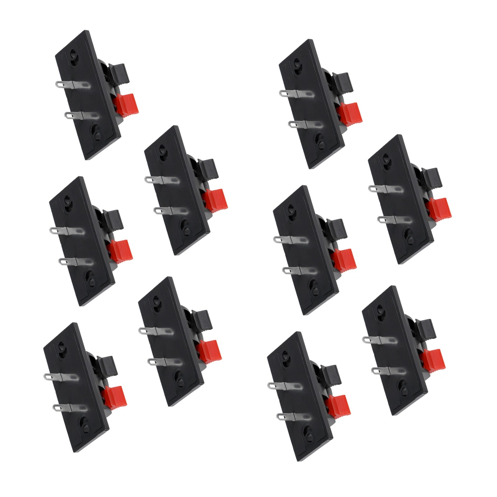 10 Pcs 2 Way Push Release Connector Plate Stereo Speaker Terminal Strip Block D