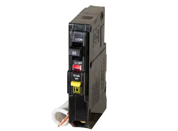 Square D QO120GFICP 120 VAC 20A Mini Ground Fault Circuit Breaker – Black