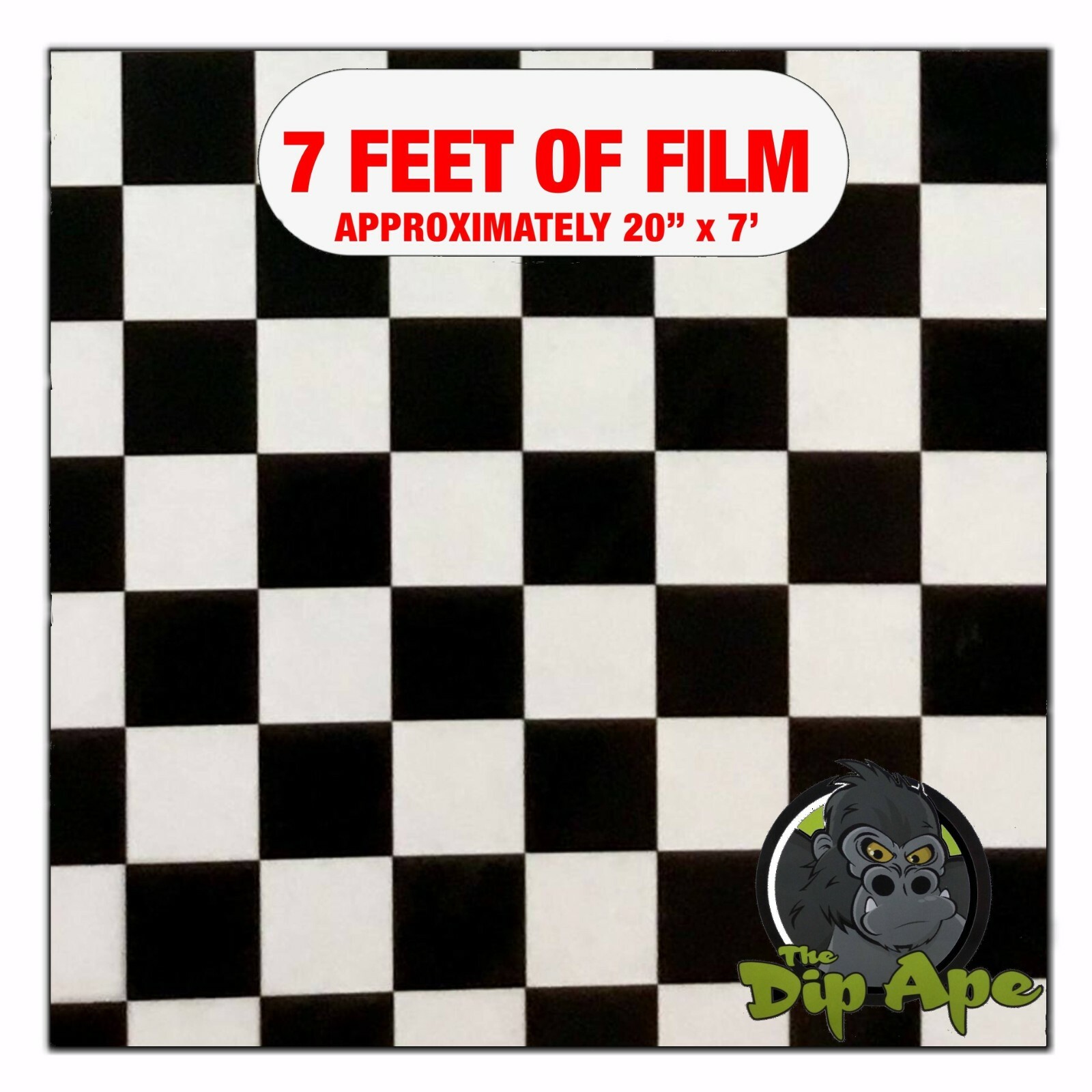 Hydrographic film Black Clear Checker Board hydro dipping 7′ x 20″ hydro dip