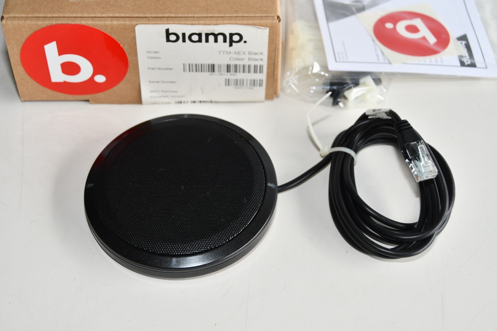 ^ Biamp TTM-XEX Black- Beam Tracking Microphone Table Top #X7349