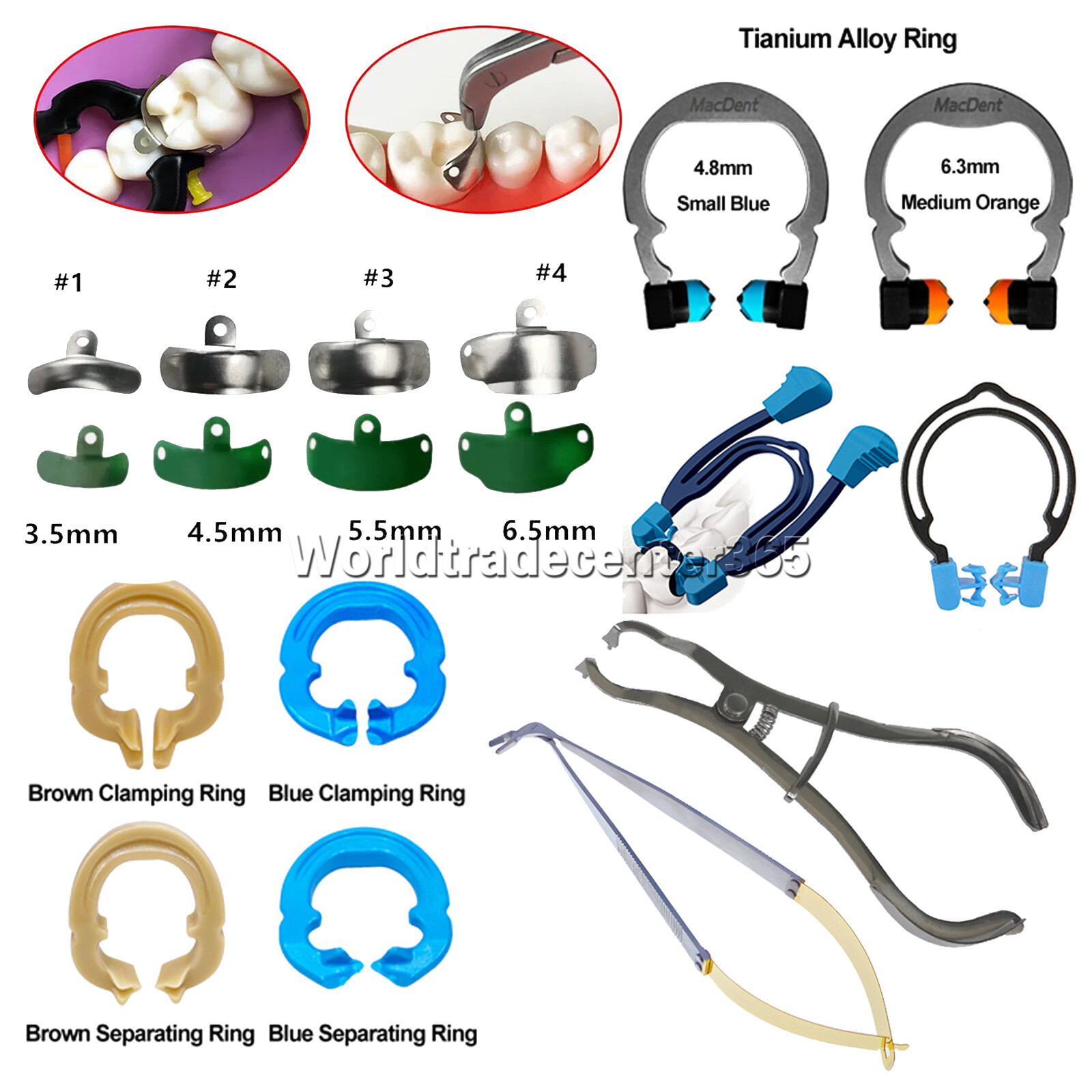 Palodent V3 Plus Style Dental Sectional Matrix Band Narrow Ring Clamp