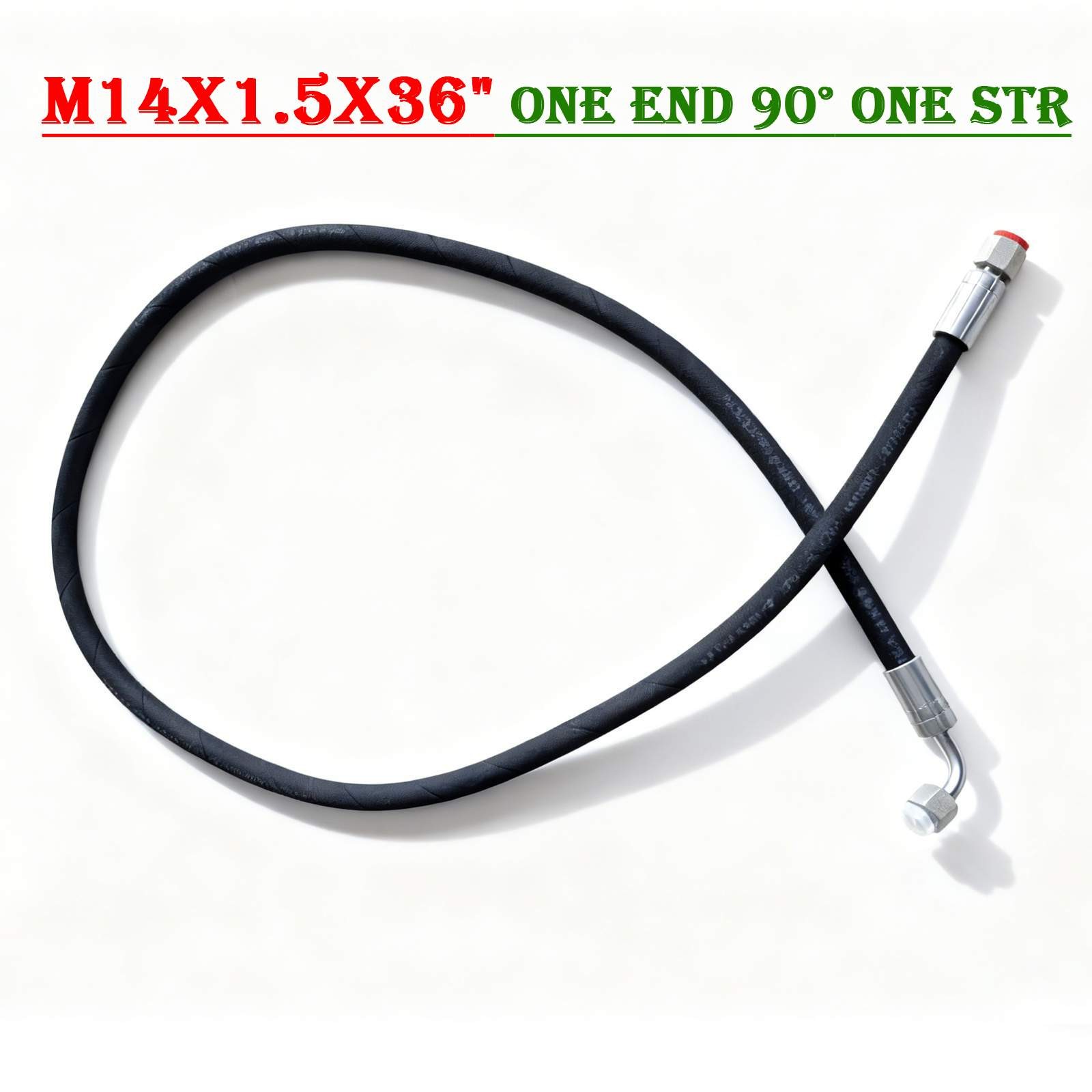 Agt Miva Chinese Mini Excavator Hydraulic Hose M14x1.5 X 36″ One End 90° One Str