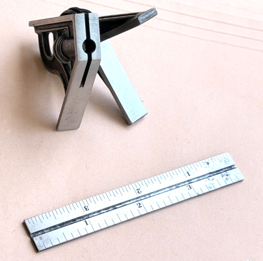 STARRETT No.11 4″ Long Blade Combination Square with Square & Center Heads. USA