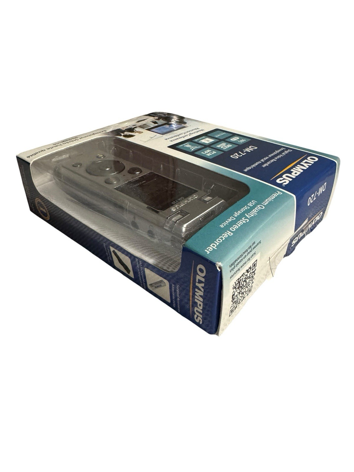 Olympus DM-720 Digital Voice Recorder 4GB USB Stereo Voice Activated Zoom Mic !!