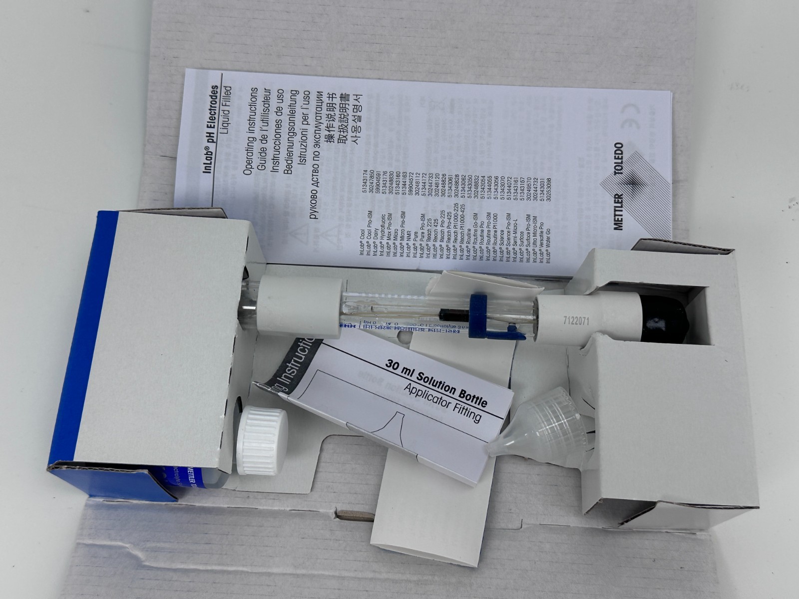 Mettler Toledo InLab Routine Pro-ISM pH Electrode P/N 51344055