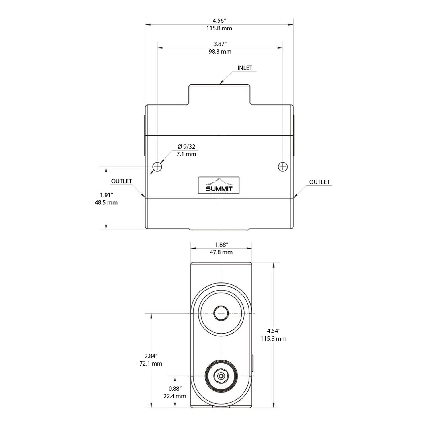 Hydraulic Proportional Flow Divider Combiner Valve, 2-Way, 50:50, 16 GPM, ½” NPT